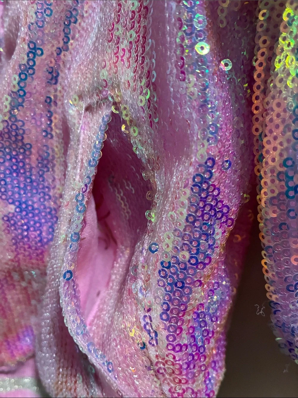Disney Pink and Lavender Iridescent Sequin Bomber Jacket